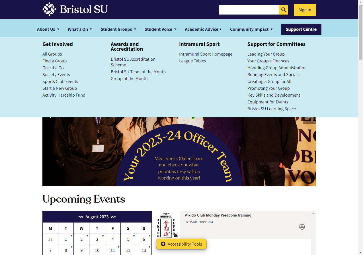 Bristol Student's Union Website